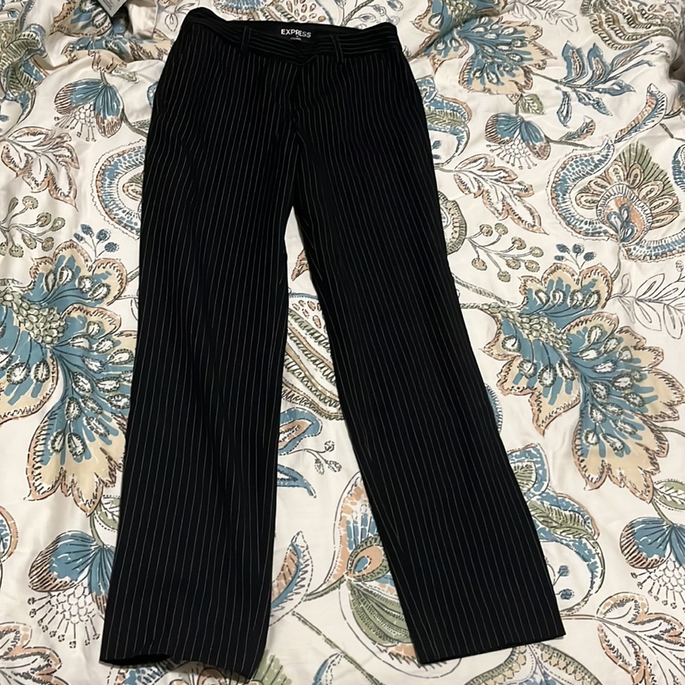 Express Columnist Black Pinstripe Pant Size 0